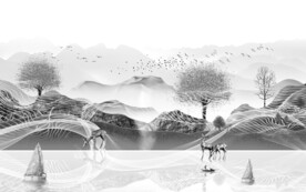 高档 简约山水 TIF文件分层