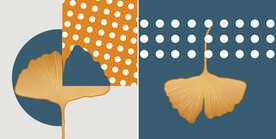 装饰画 晶瓷画 杏叶 抽象图