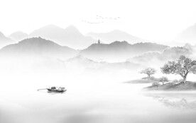 水墨灰色山水 TIF文件分层