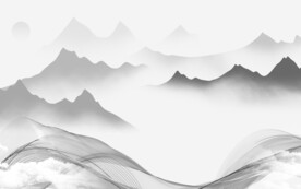 简约 灰色山水 TIF文件分层