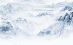 无框画灰色山水 TIF文件分层