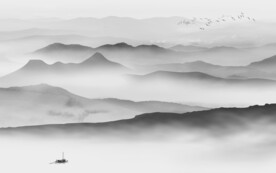 高端 简约灰色山水 TIF分层