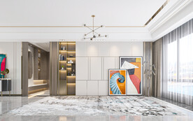 客厅背景墙家具场景空景