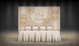 香槟色婚礼签到区