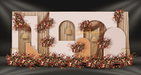 秋色系婚礼迎宾区