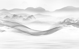 别墅灰山水画 tif文件分层