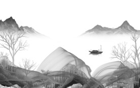 极简山水画 tif文件分层