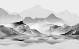 高雅 客厅灰山水画 tif分层