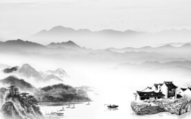 爆款山水灰色新画 TIF分层