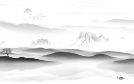 档 客厅灰山水画 tif分层 