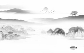 最新山水灰色新画 TIF分层