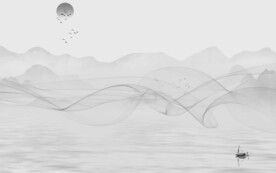 背景墙山水灰色新画 TIF分层