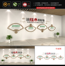 阅读读书校园文化墙