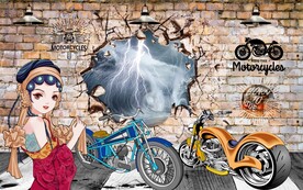 工装 机车背景墙