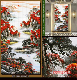 源远流长中式玄关山水装饰画