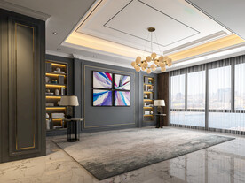 现代客厅背景墙家具场景直播空景