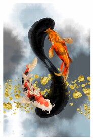  豪宅太极锦鲤玄关