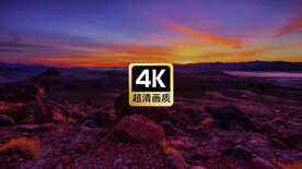 短视频素材唯美傍晚下的苔原云海