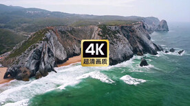 短视频素材海浪拍打海边礁石海岸