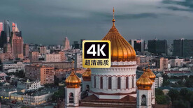 短视频素材城市建筑群金色屋顶