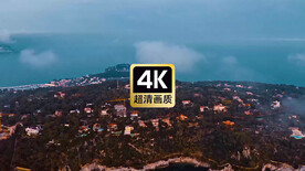 短视频素材航拍薄雾下城市建筑群