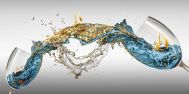 装饰画 晶瓷画 红酒杯