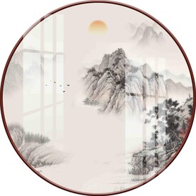 新中式圆形装饰画图片