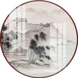 新中式圆形装饰画图片