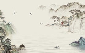 国画 唯美客厅山水 TIF分层