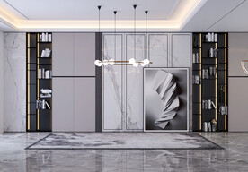 现代客厅场景背景墙