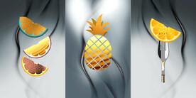 装饰画 晶瓷画 菠萝 橘子