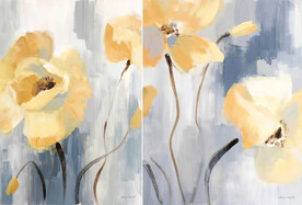 装饰画 晶瓷画 抽象花 黄色花
