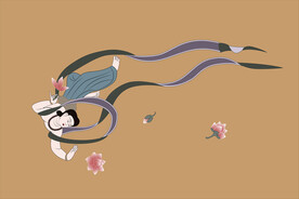 敦煌莫高窟322窟壁画撒花飞天