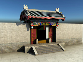 垂花门 古建模型 三维模型