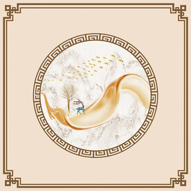 新中式山水风景吊顶