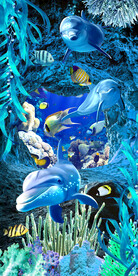 水族馆过道3D玄关背景墙