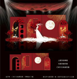 红色婚礼背景图片