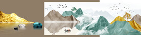 装饰画 新中式 抽象山水画