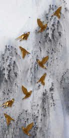 装饰画 新中式 水墨山水画 鸟