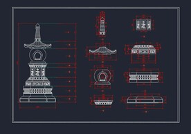 舍利塔cad设计图