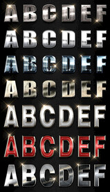 字体样式金属立体水晶字体psd