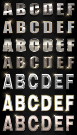 字体样式金属立体水晶字体psd