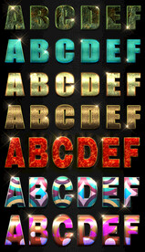 游戏海报金属立体水晶字体样式