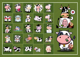 矢量卡通奶牛系列