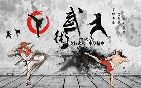 武术工装背景墙