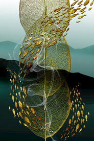 装饰画 抽象画 线条 鱼