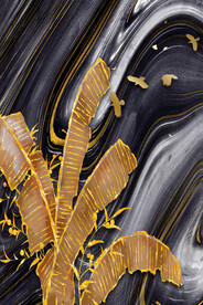 装饰画 抽象画 线条 芭蕉树