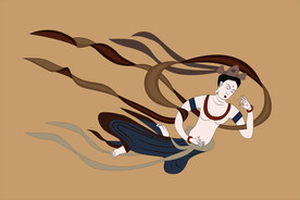 敦煌莫高窟390窟壁画舞蹈飞天