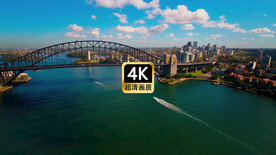 短视频素材航拍游艇跨海大桥