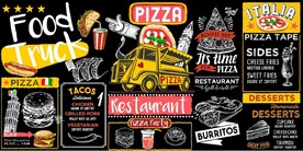 欧美风黑板汉堡西式快餐背景墙